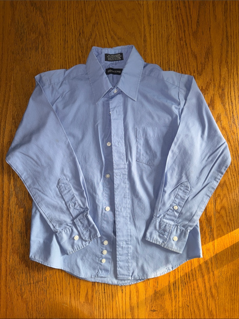 Dockers Kids Pale Blue Long-Sleeve Button-Down Shirt